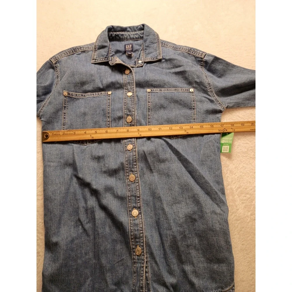 Gap Kids Denim Shirt Dress Medium Wash Long Sleeve Blue Size S 6-7 Casual NWT